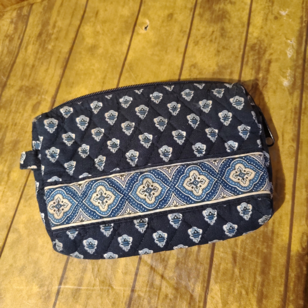 Vera Bradley Navy and White Quilted Pouch